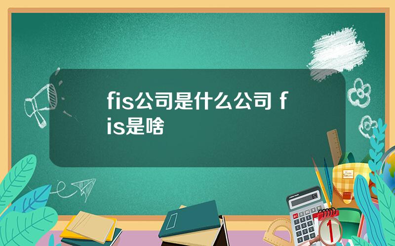 fis公司是什么公司 fis是啥